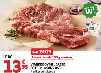 Auchan Viande bovine : basse côte sans os offre