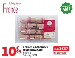 Auchan 8 cervelas obernois festein d'alsace offre