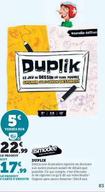 Hyper U DUPLIK offre