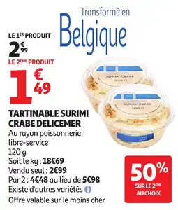 Auchan Tartinable surimi crabe delicemer offre