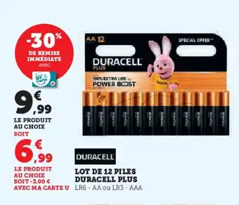 Hyper U DURACELL PLUS Lot de 12 piles offre