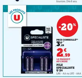 Hyper U Piles alcalines u x 24 offre
