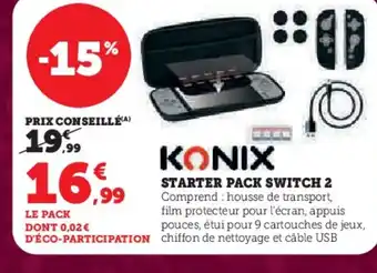 Hyper U KONIX Starter pack switch 2 offre