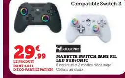 Hyper U SUBSONIC Manette switch sans fil led offre