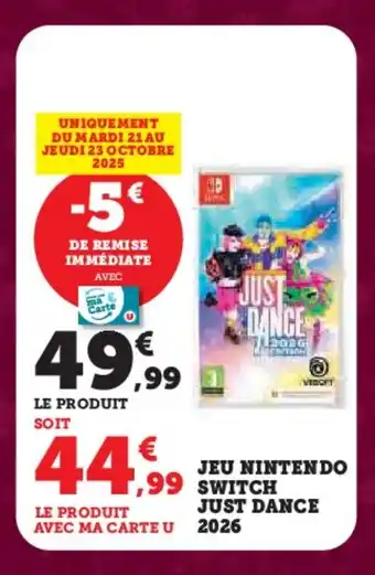 Hyper U Jeu nintendo switch just dance 2026 offre