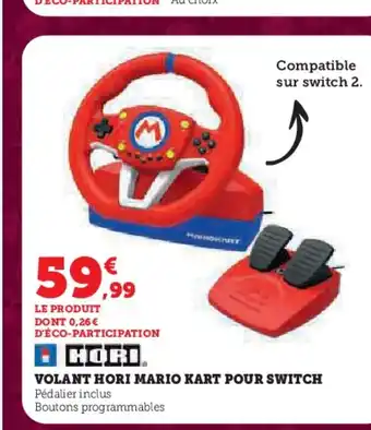 Hyper U HORI Volant mario kart pour switch offre
