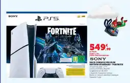 Hyper U SONY Pack console ps5 slim edition standard - fortnite offre
