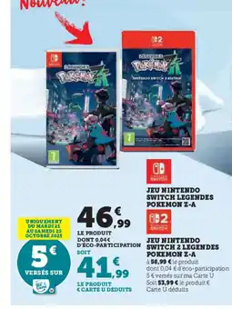 Hyper U Jeu nintendo switch legendes pokemon z-a offre