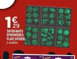 Centrakor Tatouages éphémères fluo spider offre