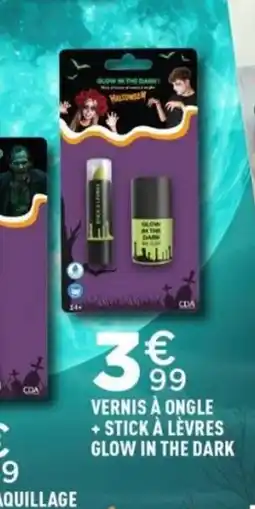 Centrakor Vernis à ongle + stick à lèvres glow in the dark offre