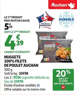Auchan Nuggets 100% filets de poulet auchan offre