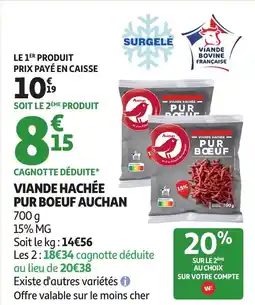 Auchan Viande hachée pur boeuf auchan offre