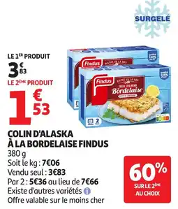 Auchan Colin d'alaska à la bordelaise findus offre