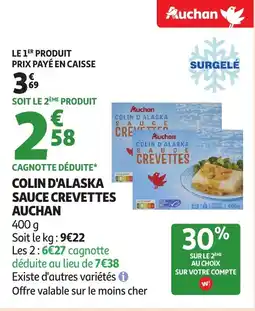 Auchan Colin d'alaska sauce crevettes auchan offre
