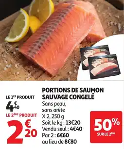 Auchan Portions de saumon sauvage congelé offre