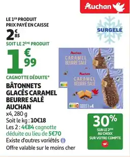 Auchan Bâtonnets glacés caramel beurre salé auchan offre