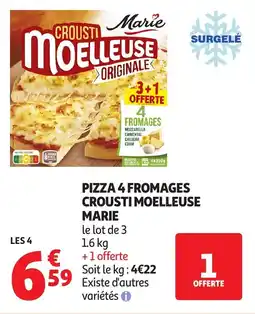 Auchan Pizza 4 fromages crousti moelleuse marie offre