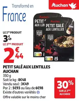 Auchan Petit salé aux lentilles auchan offre