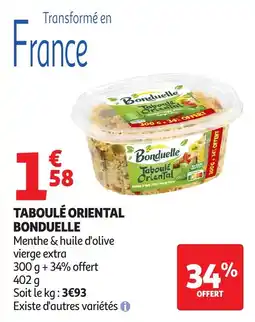 Auchan Taboulé oriental bonduelle offre