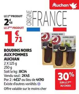 Auchan Boudins noirs aux pommes auchan offre