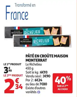 Auchan Pâté en croûte maison monterrat offre