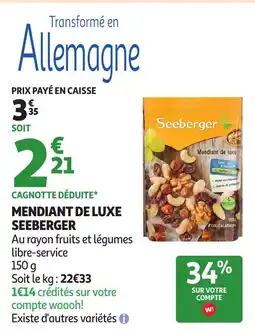 Auchan Mendiant de luxe seeberger offre