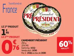 Auchan Camembert président offre