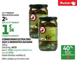 Auchan Cornichons extra fins aux 5 aromates auchan offre