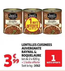 Auchan Lentilles cuisinees auvergnate raynal & roquelaure offre