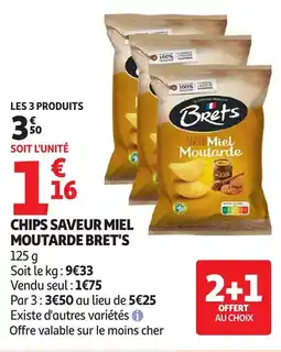 Auchan Chips saveur miel moutarde bret's offre