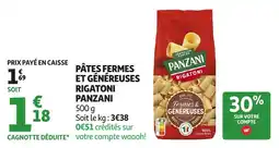 Auchan Pâtes fermes et généreuses rigatoni panzani offre