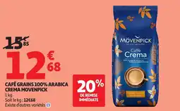Auchan Café grains 100% arabica crema movenpick offre