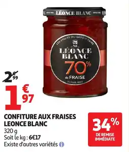 Auchan Confiture aux fraises leonce blanc offre