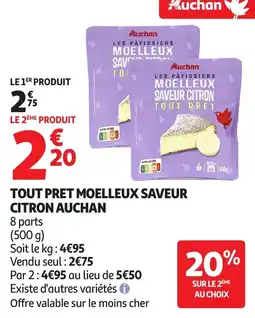 Auchan Tout pret moelleux saveur citron auchan offre