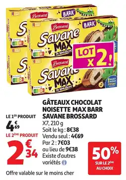 Auchan Gâteaux chocolat noisette max barr savane brossard offre
