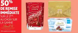Auchan DE REMISE IMMÉDIATE SUR LE 2ÈME AU CHOIX SUR LA GAMME Lindt offre