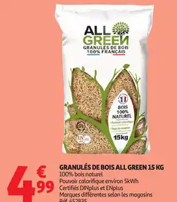 Auchan Granulés de bois all green 15 kg offre