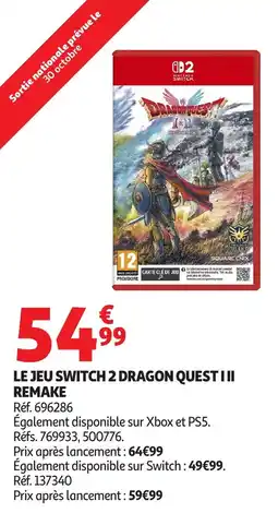 Auchan Le jeu switch 2 dragon quest iii remake offre