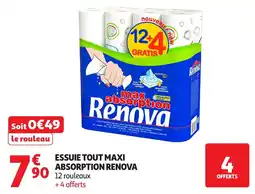 Auchan Essuie tout maxi absorption renova offre
