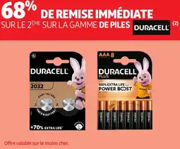Auchan SUR LE 2ÈME SUR LA GAMME DE PILES DURACELL offre
