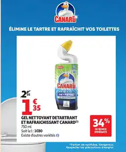 Auchan Gel nettoyant detartrant et rafraichissant canard(¹) offre