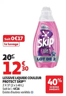 Auchan Lessive liquide couleur protect skip offre