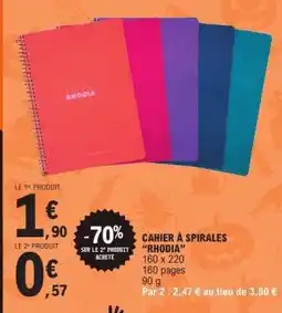 E.Leclerc Cahier à Spirales Rhodia offre