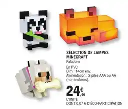 E.Leclerc SÉLECTION DE LAMPES MINECRAFT offre
