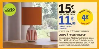 E.Leclerc LAMPE À POSER TROPEZ offre