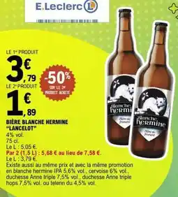 E.Leclerc Bière blanche Hermine LANCELOT offre