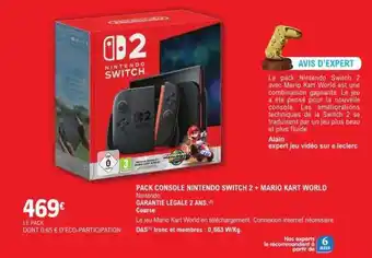 E.Leclerc Pack Console Nintendo Switch 2 + Mario Kart World offre