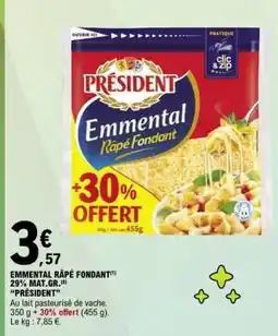 E.Leclerc Emmental Râpé Fondant offre