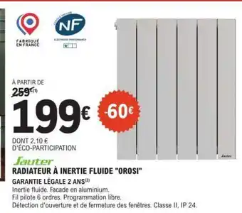E.Leclerc Sauter Radiateur à Inertie Fluide 'Orosi' offre