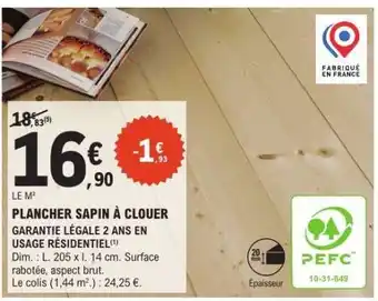 E.Leclerc PLANCHER SAPIN À CLOUER offre